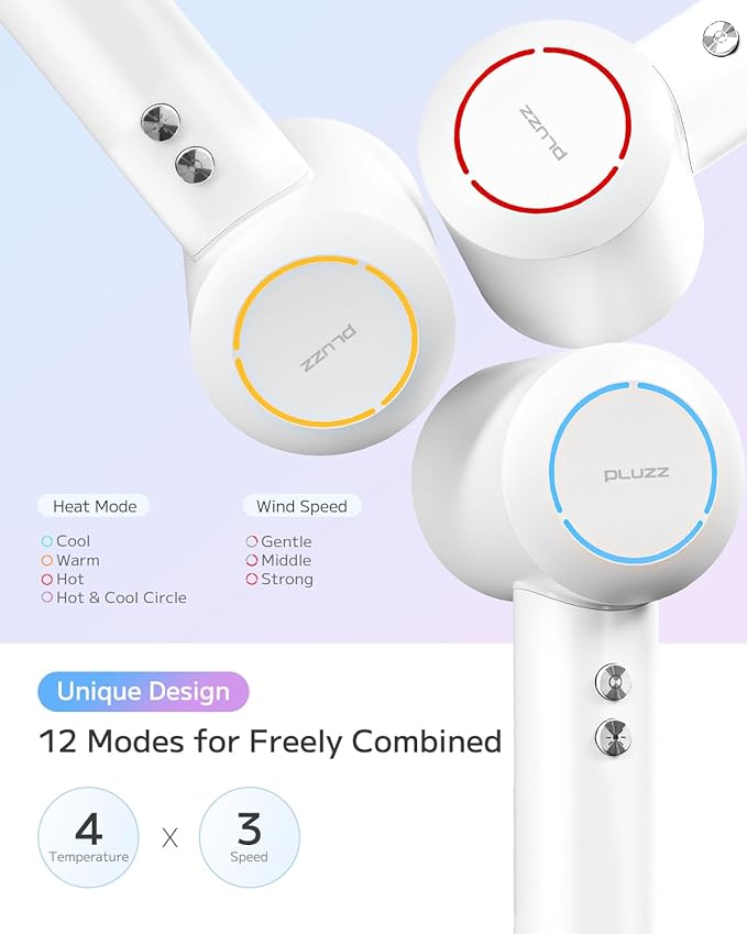 Hair Dryer, High Speed Ionic Blow Dryer with Brushless Motor for Fast Drying, Thermo-Control Quiet Hair Dryers for Women Men Kids, Small Portable Professional Hairdryer, Compact, Travel/Home/Salon-Velvo Beauty