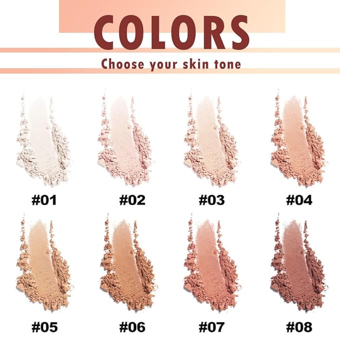 Oil Control Face Pressed Powder, Matte powder setting powder, long-lasting and waterproof loose powder, Flawless Lightweight Face Cosmetics, Cruelty-free, (06, 1 Pcs)-Velvo Beauty