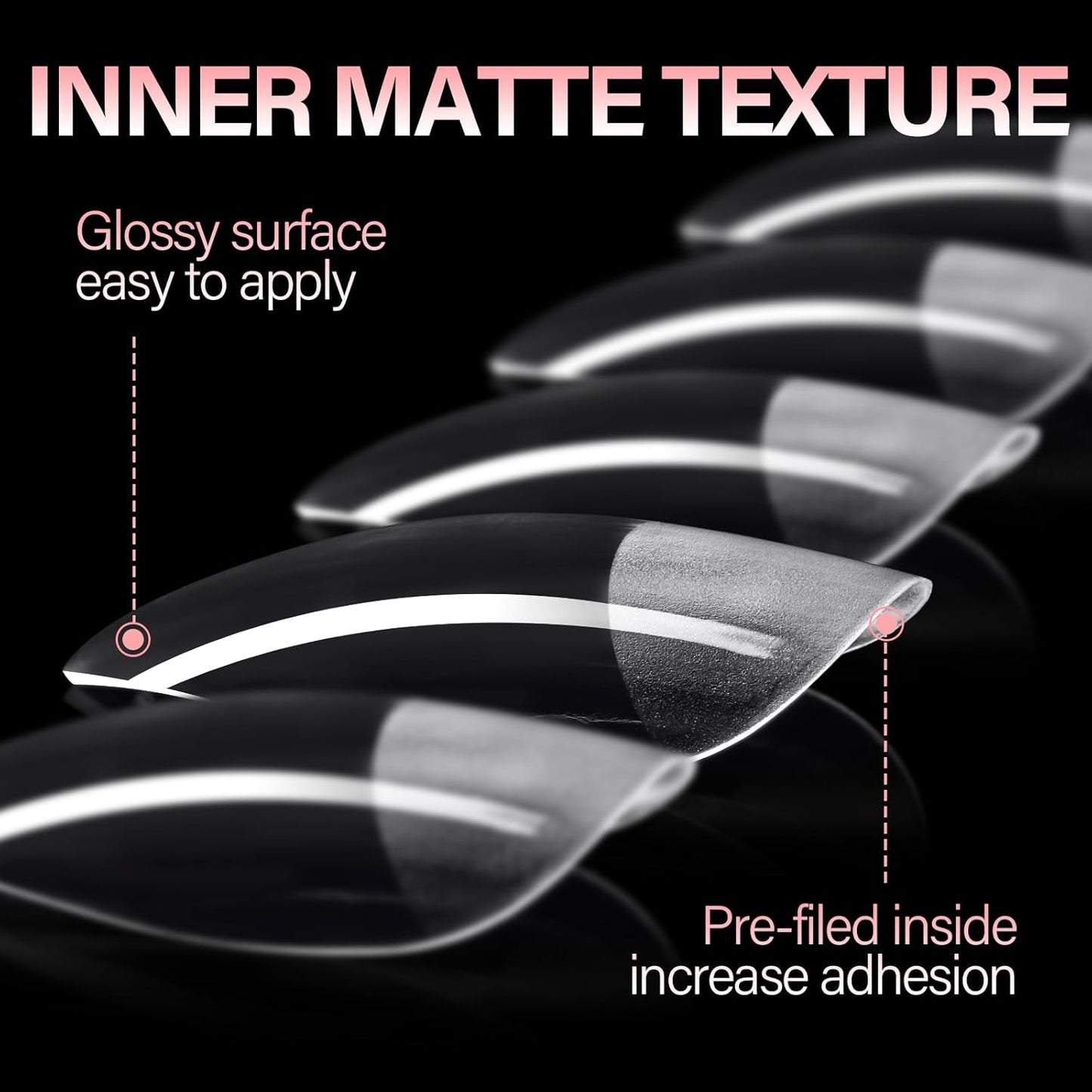 AILLSA Ballerina Nail Tips Clear Gelly Full Cover Nail Tips Pre-Shaped Acrylic Press on False Nails tips for Nails Extension Home DIY Salon Manicure 216PCS 12 Sizes-Velvo Beauty