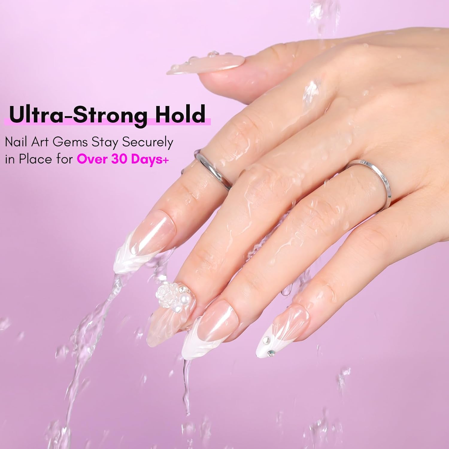 Makartt Nail Rhinestone Glue Gel with Brush Pen Set, 15ml Clear Nail Gem Glue Wipe-Off Super Strong Adhesive Nail Art Glue Gel for Nail Decorations 3D Stones Charms Flowers, Nail Lamp Needed-Velvo Beauty