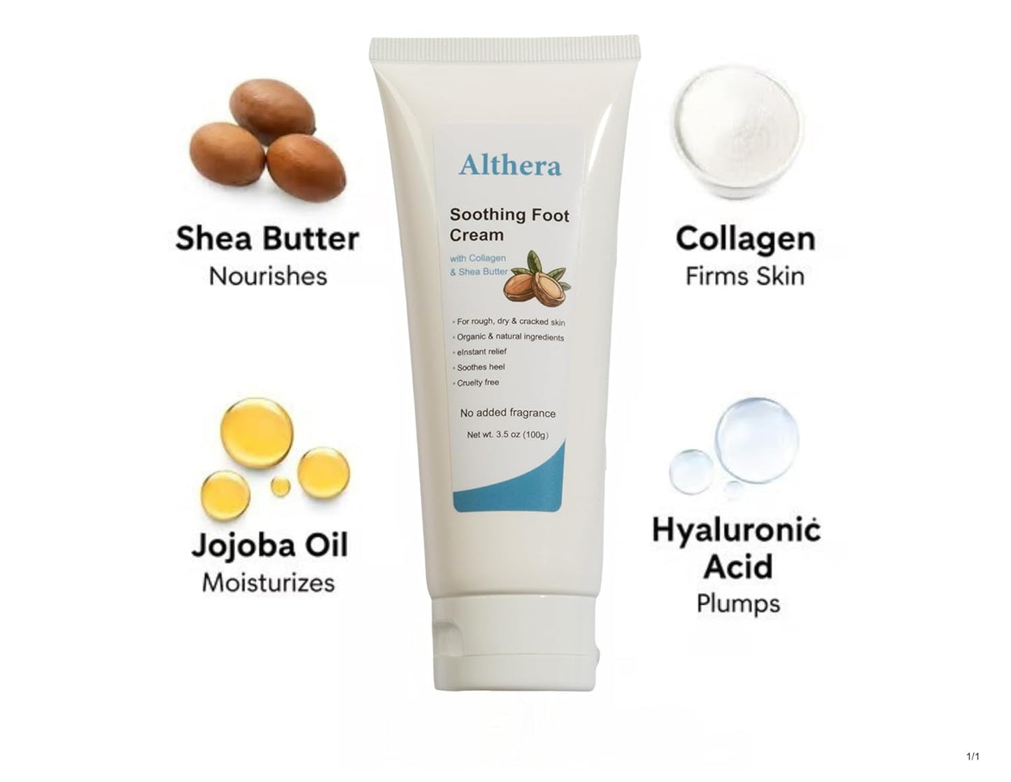 soothing Foot Cream with Collagen, Lactic Acid, Urea & Shea Butter – 3.5oz Intensive Repair for Dry Cracked Heels, Includes Moisturizing Sock for Overnight Hydration (full sock)-Velvo Beauty