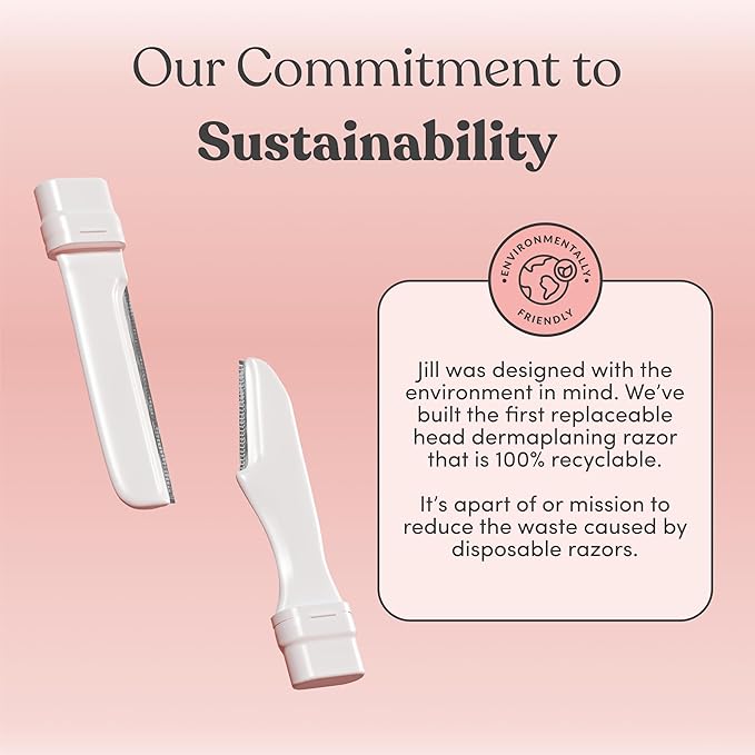 Jill Dermaplane Razor Trial Kit | Facial Hair Removal Dermaplaning Kit Includes 1 Shave Wand, 2 Dermaplane Razors & Cleaning Cloth | Pre-Shave Magic Spray & Wipes Not Included-Velvo Beauty