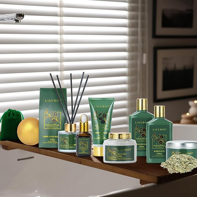 Mothers Day Relaxation Gift Basket - 15-Piece Premium Eucalyptus Bath Gift Set for Women & Men - Spa Kit with Shower Gel Ideal for Birthday, Christmas, Father’s Day, Perfect for Holidays & Self Care-Velvo Beauty