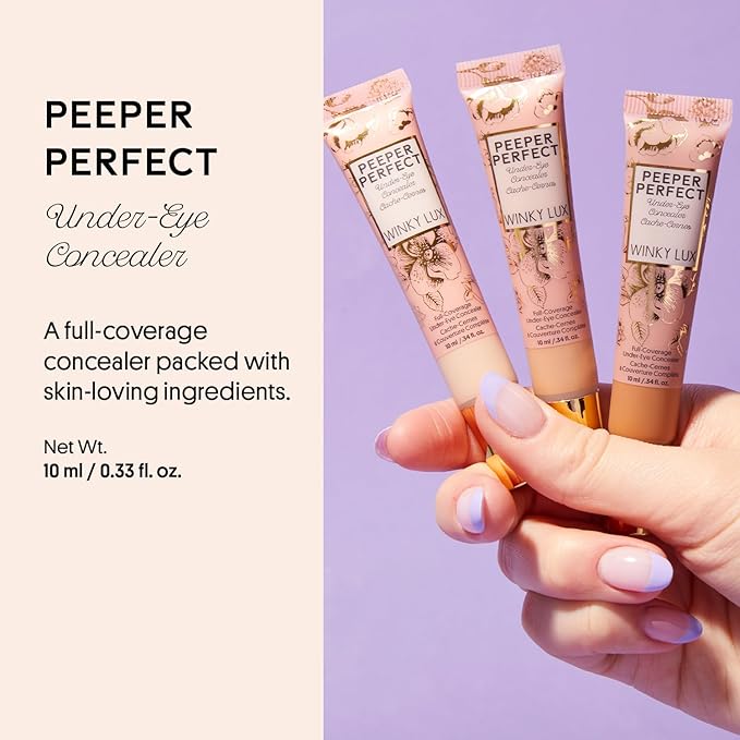 Winky Lux Peeper Perfect Under Eye Concealer, Makeup & Eye Brightener, Full Coverage Concealer for Dark Circles, Color Corrector & Eye Primer, With Collagen, Hyaluronic Acid & Vitamin E (Golden Beige)-Velvo Beauty