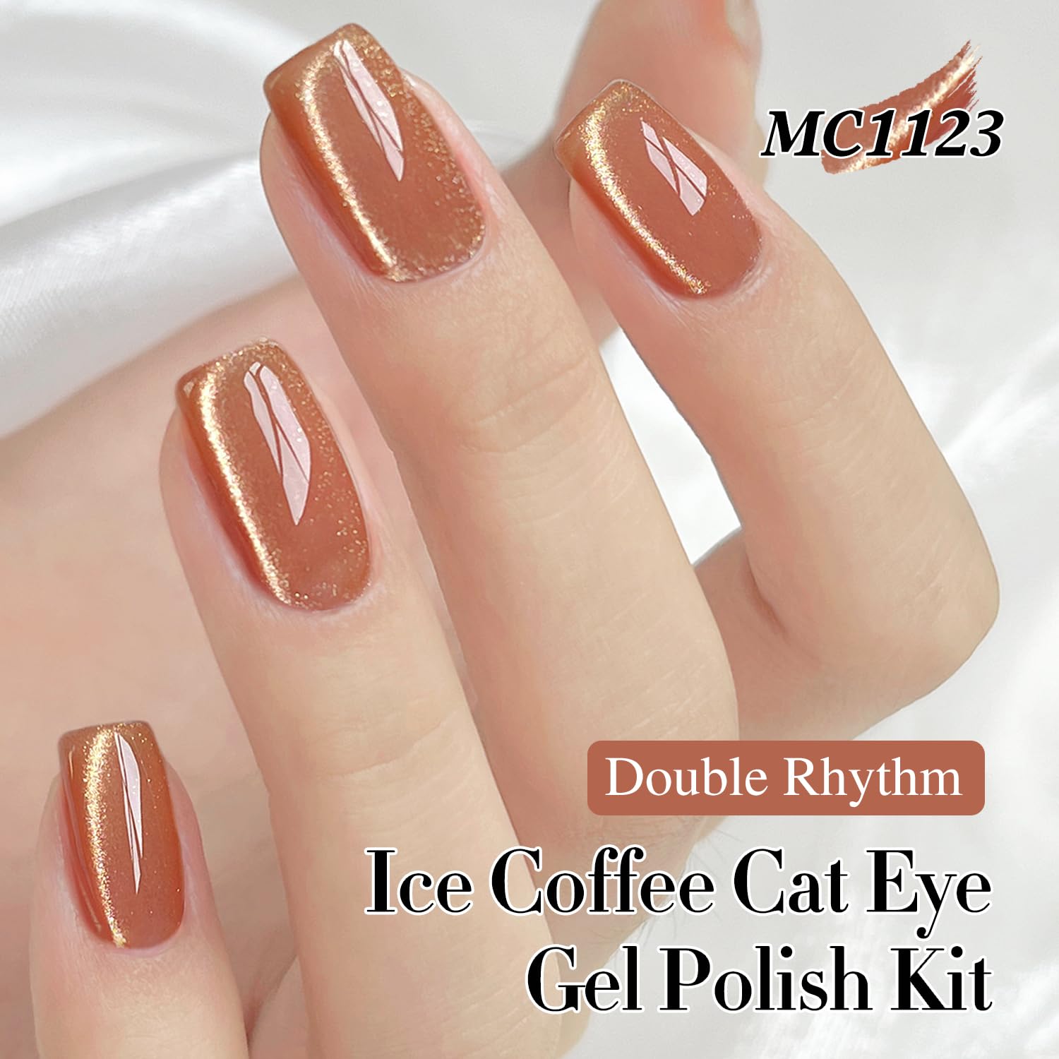 Double Rhythm 6 Colors Cat Eye Gel Polish Set Shimmer Glitter with Magnet Holographic Reflective Magnetic UV Nail Art Kit (6-Kit 42)-Velvo Beauty