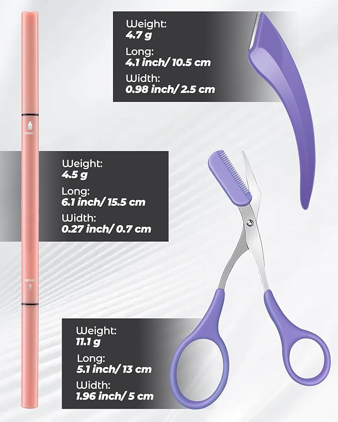 6Pcs Microblading Eyebrow Pencils Deep Brown Waterproof Eye Brow Pencil w/Eye Brow Razor & Scissors Kit 0.5mm Ultra-Fine Tip Creates Hair-Like Strokes for Women Effortless Natural Brows-Velvo Beauty