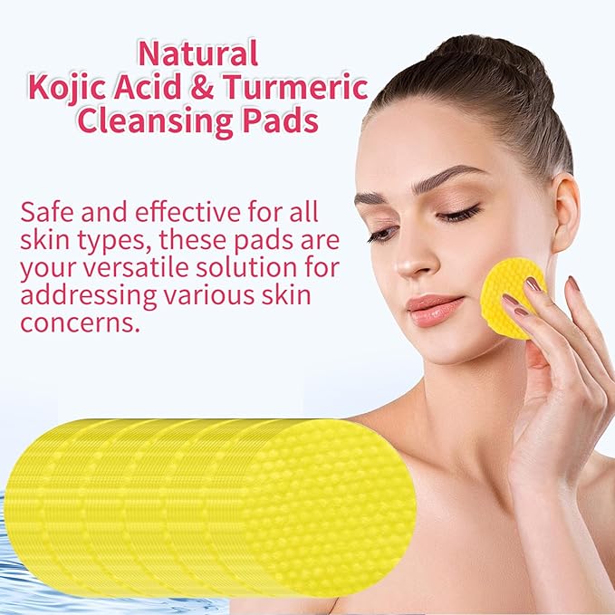 40 PCS Turmeric Kojic Acid Cleansing Pads,Turmeric and Kojic Acid Face Pads,Turmeric Kojic Acid Pads for Face-Velvo Beauty