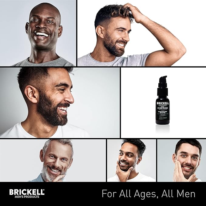 Brickell Men's Dark Circle Under Eye Treatment Serum For Men, Natural and Organic Eye Gel to Firm Men's Wrinkles, Reduce Dark Bags Under Eyes, and Promote Youthful Skin, 0.65 Ounce, Unscented-Velvo Beauty