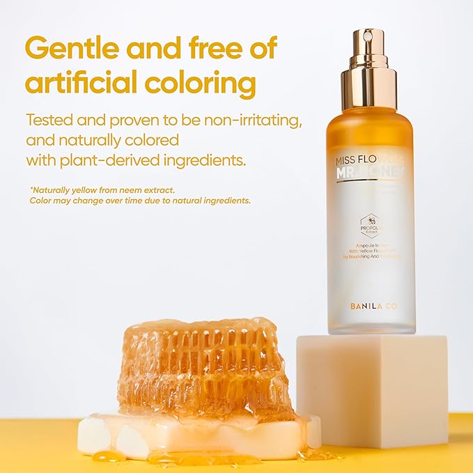 BANILA CO Miss Flower & Mr Honey Propolis Ampoule Mist | Nourishing Skin Double Layer & Moisturizing Makeup Fixer Setting Spray | Hydration Boost, Radiant Glow Serum (99ml / 3.34 fl oz)-Velvo Beauty