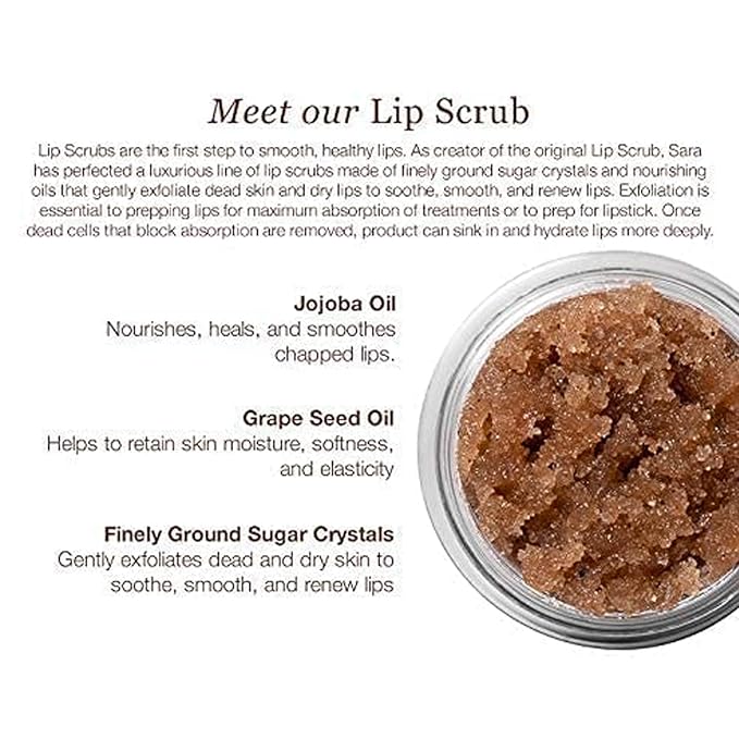 Sara Happ The Lip Scrub: Vanilla Bean Sugar Scrub for Dry Lips - Gently Exfoliate, Polish, and Revitalize Lips with Vitamin E and Jojoba & Grape Oils, Vegan, 0.5 oz.-Velvo Beauty