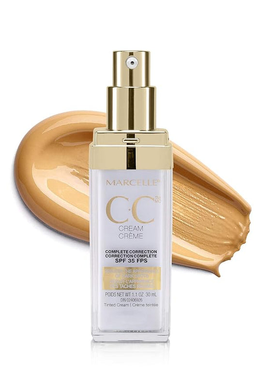 Marcelle CC Cream SPF 35, Golden Glow Universal Tint, Skin Enhancer, Paraben-Free, 1 Fl. Oz.-Velvo Beauty