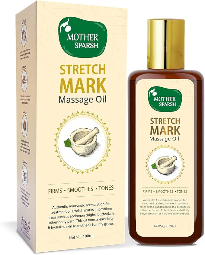 Stretch Mark Massage Oil, 14 Herbal Oils - Kachur, Jiwanti, Peepal and Nariyala, 100ml-Velvo Beauty