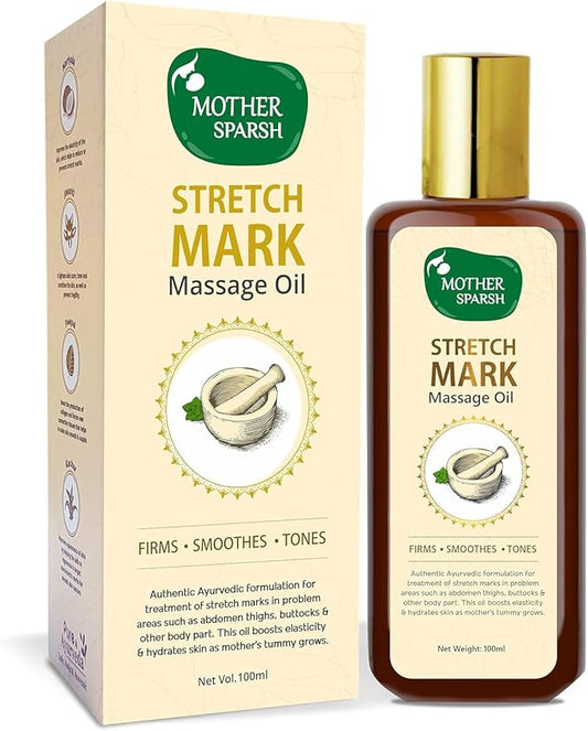 Stretch Mark Massage Oil, 14 Herbal Oils - Kachur, Jiwanti, Peepal and Nariyala, 100ml-Velvo Beauty