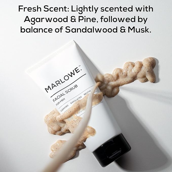 MARLOWE. Skin Care Set, No. 122 Facial Scrub 6 oz & No. 123 Facial Moisturizer 6 oz with Natural Extracts & Antioxidants, Cleanses, Exfoliates, Hydrates & Soothes-Velvo Beauty