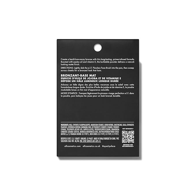 e.l.f. Primer-Infused Bronzer, Long-Lasting, Lightweight & Buildable Powder Bronzer, Delivers A Matte Finish, Vegan & Cruelty-Free, Tan O' Clock-Velvo Beauty