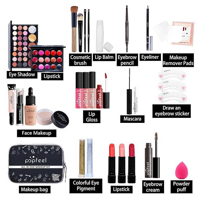 Makeup Kit for Women Full Kit, All-in-one Makeup Set, Include Eyeshadow Palette, Lip Gloss Set, Concealer, Foundation-Velvo Beauty