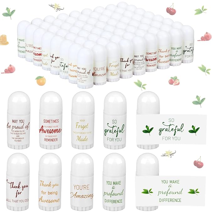 72 Pcs Mini Lip Balm Bulk Gift, 8 Assorted Flavors, Moisturizing for All Skin Types-Velvo Beauty