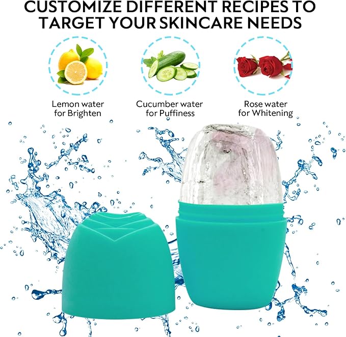 LATME Ice Cube Roller for Face Eyes,Reusable Silicone Ice Mold,Womens Gifts,Face Massager Roller Puffiness Migraine Pain Relief and Minor Injury-Velvo Beauty