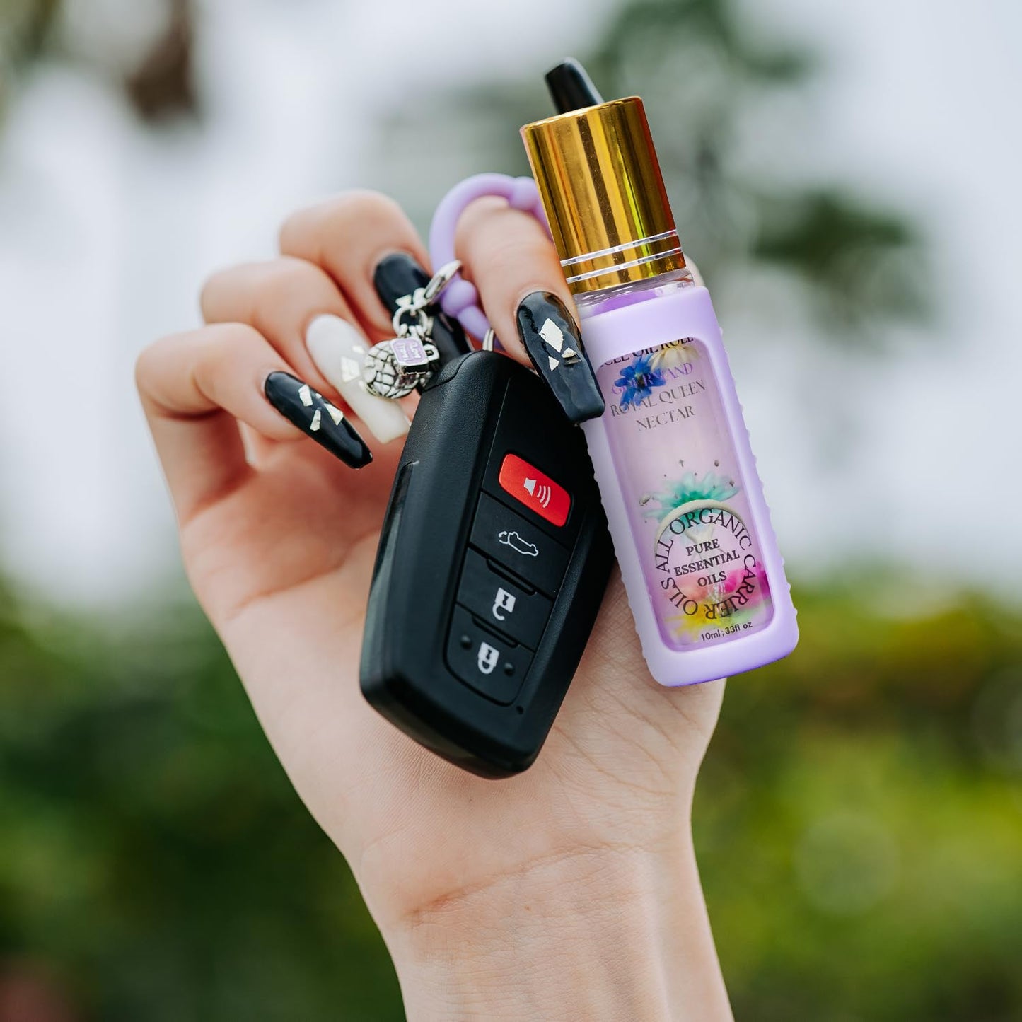 Gourmand Royal Queen Nectar Organic Nail Cuticle Oil Pen with Jojoba, Coconut MCT, and Rosehip for Nail Hydration, Growth & Strength, Travel Size Keychain(0.34 Fl Oz)-Velvo Beauty