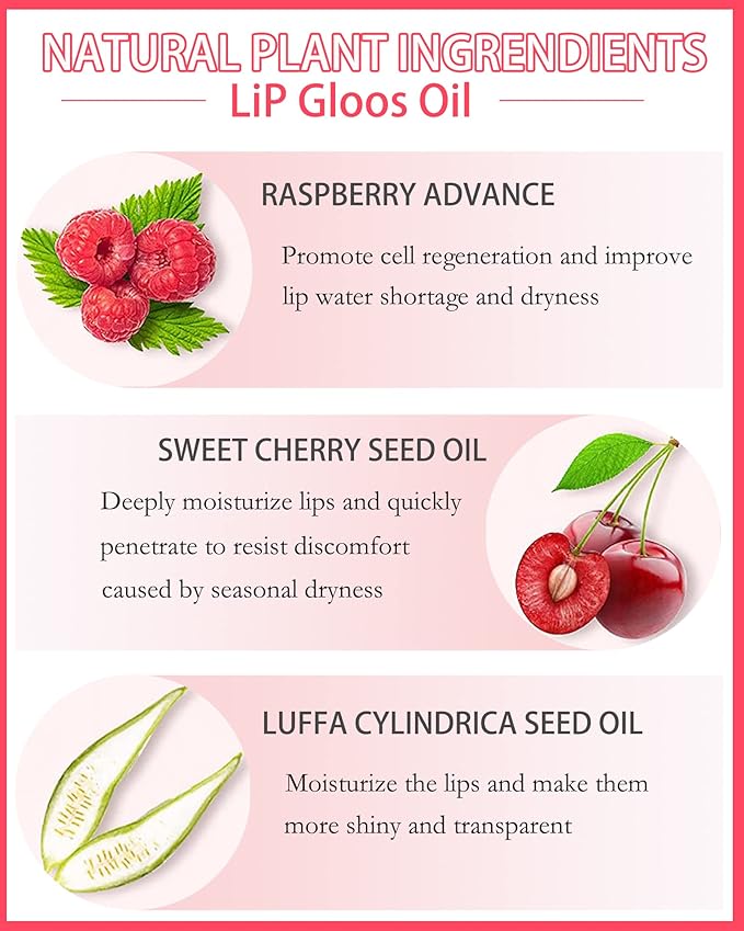Plumping Lip Glow Oil,Hydrating Tinted Lip Oil Gloss,Transparent Toot Lip Oil Lipgloss,Long Lasting Moisturizing Glow Reviver Lip Care Oil,Glossier Lip Tint Stain Lipstain,Gift for Women(#015 Cherry)-Velvo Beauty