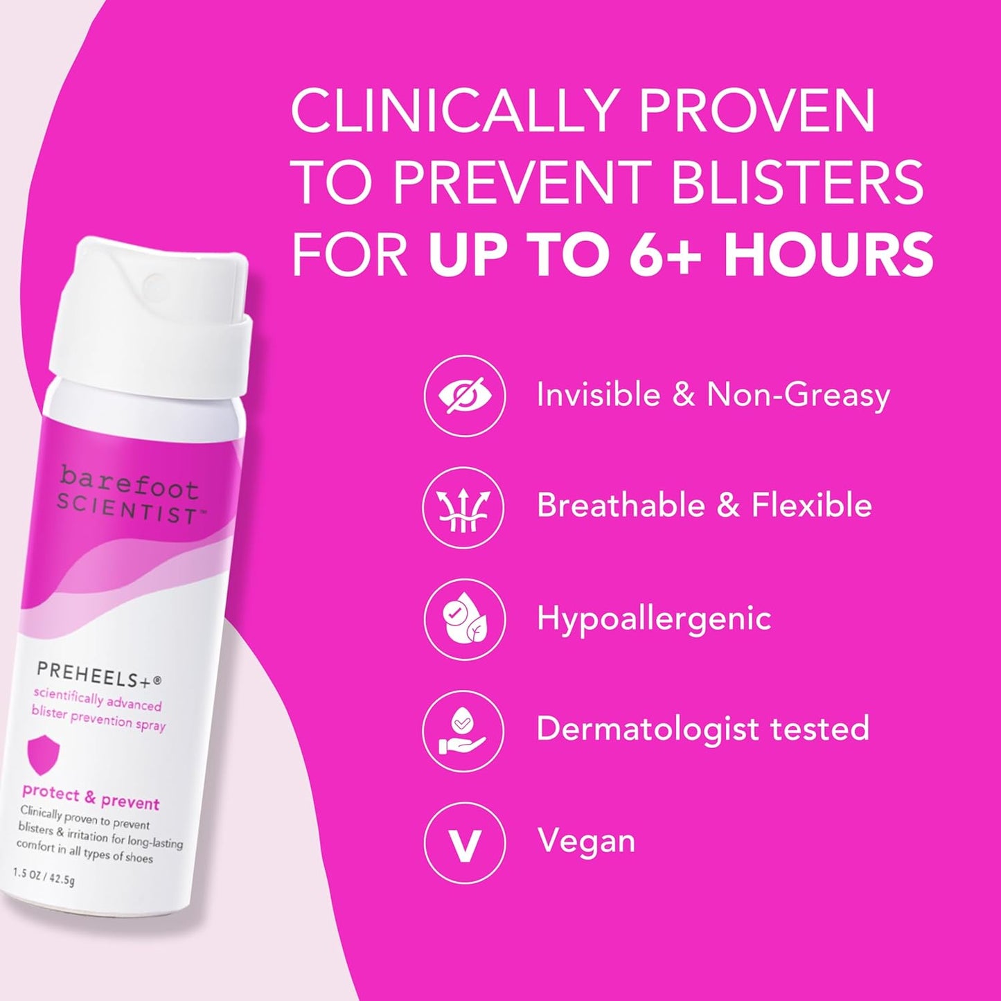 Barefoot Scientist PreHeels+ Blister Prevention Spray, Innovative Invisible Protective Barrier Against Blisters-Velvo Beauty