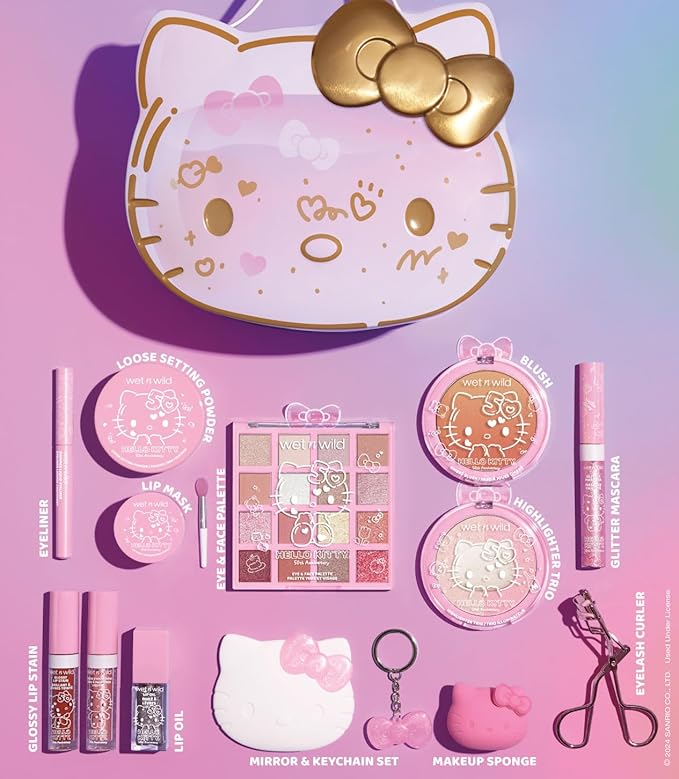wet n wild Hello Kitty PR Box, Makeup Set with Versatile Unique looks, 2-Layered Keepsake Box, Buildable & Blendable Formulas, Cruelty-Free & Vegan-Velvo Beauty