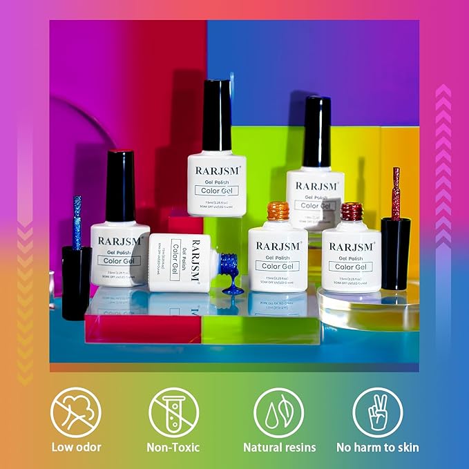 RARJSM 9D Neon Cat Eye Gel Nail Polish Set 6 Colors Velvet Silver Glitter Bright Orange Blue Red Green Rose Purple Ice Gel Polish with Magnet Stick UV LED Curing Requires Soak Off Home Salon Diy-Velvo Beauty