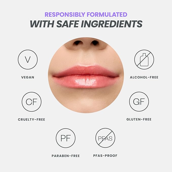 Wonderskin Lip Oil Rehab Serum - Tinted Lip Oil for Women, Hydrating, Moisturizing, and Non-Sticky Bright Red Tint Serum for Dry Lips (Flirt)-Velvo Beauty