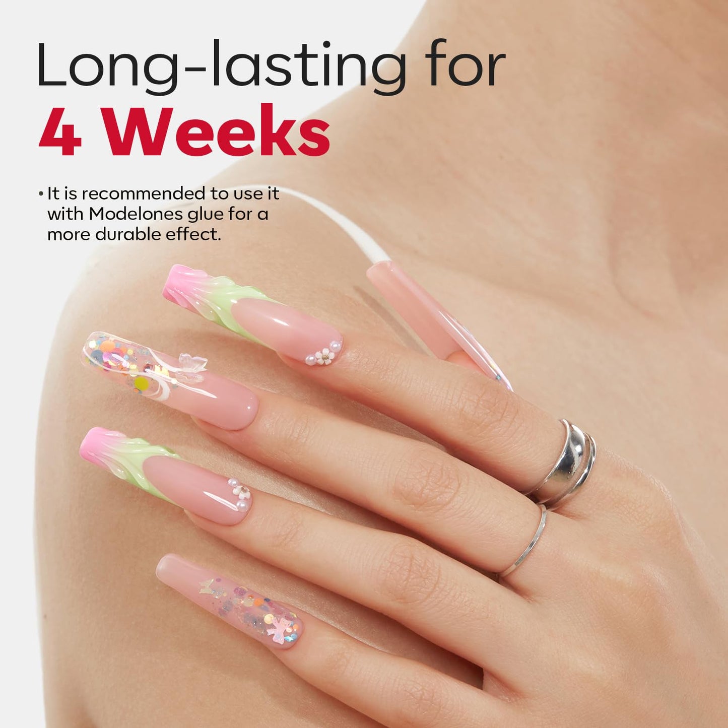 modelones Long Square Nail Tips, 2XXL Straight No C Curve Half Cover Soft Gel Tips Pre-shaped Acrylic Fake Nails False Clear Press on Extension Gel Kit Manicure DIY at Home 216PCS 12Sizes-Velvo Beauty