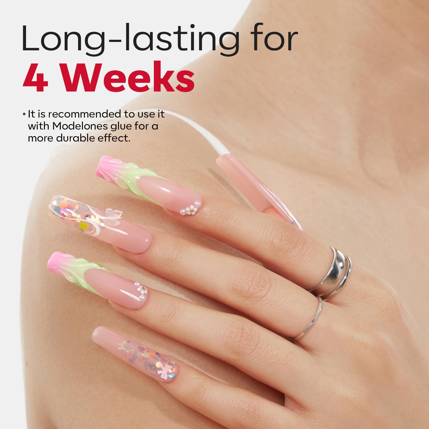 modelones Long Square Nail Tips, 2XXL Straight No C Curve Half Cover Soft Gel Tips Pre-shaped Acrylic Fake Nails False Clear Press on Extension Gel Kit Manicure DIY at Home 216PCS 12Sizes-Velvo Beauty