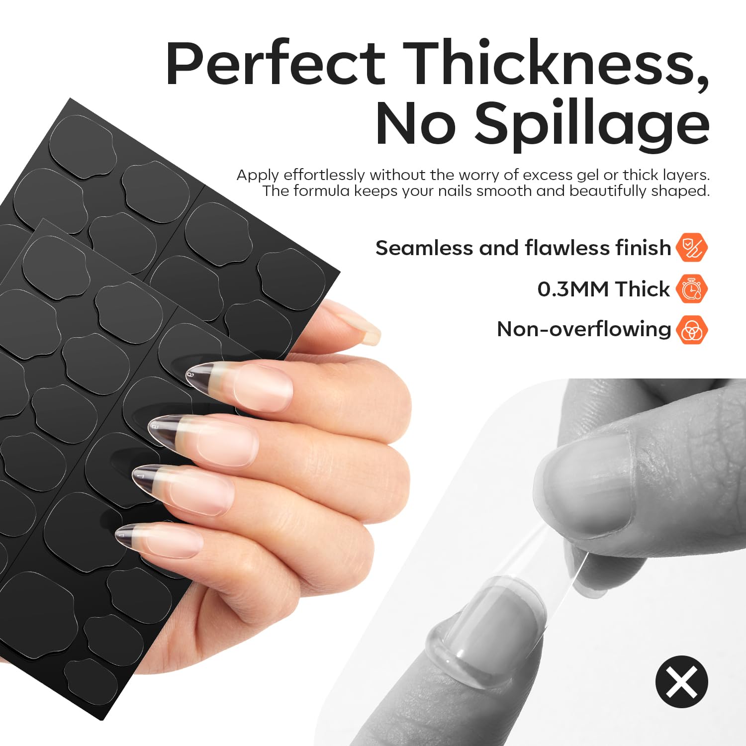 modelones Nail Adhesive Tabs 240pcs - UV Jelly Nail Glue Stickers for Press on Waterproof Breathable Double Sided Sticky Tabs Need Curing 10 Sheet 12 Sizes-Velvo Beauty