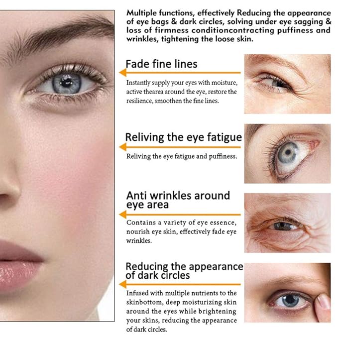 Eye Peptide Serum Eye Massage Roller Nourishing Relieve Loose Eye Bags Dark Circles Eye Skin Care Under Eye Cream for Fine Wrinkles and Puffiness Daily Skincare(Nourishing Grey)-Velvo Beauty