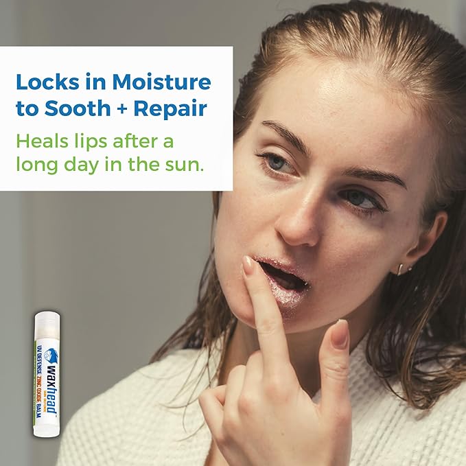 Waxhead Lip Sunscreen Lip Balm with SPF Lip Balm SPF, Zinc Sunscreen Chapstick SPF Chapstick with SPF, Organic Lip Balm with Sunscreen for Lips, Mint Lip Balm-Velvo Beauty