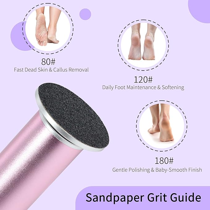 120PCS Fine 180 Grit Replaceable Sandpaper Discs for Electric Foot Callus Removers - 42mm Ultra-Soft Foot File Refills - Gentle Polishing & Baby-Smooth Finish-Velvo Beauty