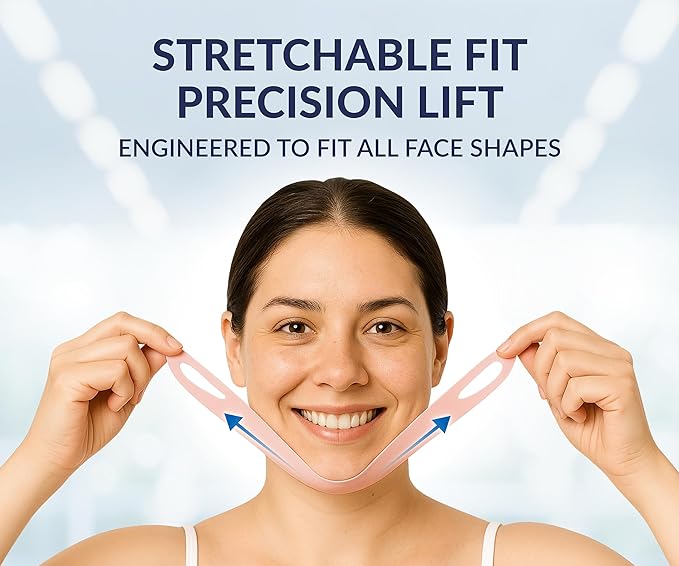 STYLIA V Line Lifting Collagen Face Mask - Double Chin Strap for Women - Jawline Shaper Face Lift Tape - Neck Lift Collagen Mask - Chin Strap for Sleeping - Hyaluronic Acid, Aloe Vera, Cica 10PC-Velvo Beauty