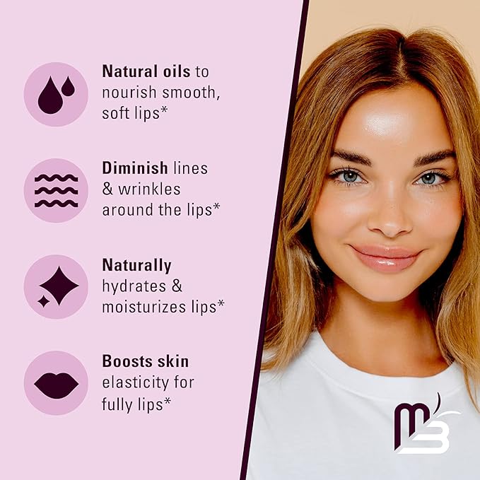 M3 Naturals Collagen Lip Plumper Clinically Proven Natural Lip Enhancer for Fuller Softer Lips Increased Elasticity Reduce Fine Lines Hydrating Plump Gloss Lipstick Primer-Velvo Beauty