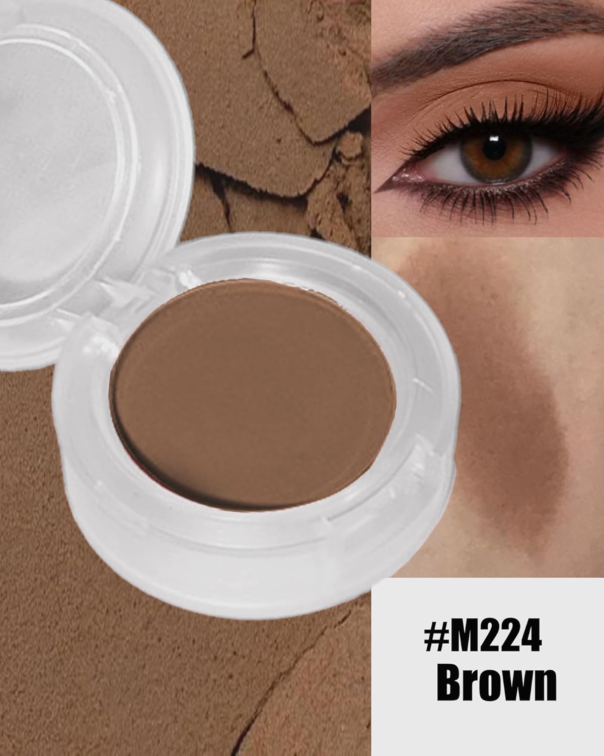 Single Matte Eyeshadow,Brown Eye Shadow Palette Makeup for Older Women, High Pigment Waterproof Nude Pressed Eye Shadows Brow Powder with Smooth Lightweight Powde,Blendable for Daily Eye Look-224-Velvo Beauty