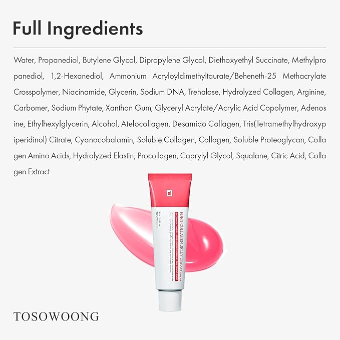 PDRN Collagen Jelly Cream, 5,000ppm Salmon DNA PDRN, Niacinamide, Hydrolyzed Collagen, Glow, Hydrating, Firming, Uneven Skin Tone, No artificial color, Korean Skin Care, 50ml, 1.69 fl.oz.-Velvo Beauty