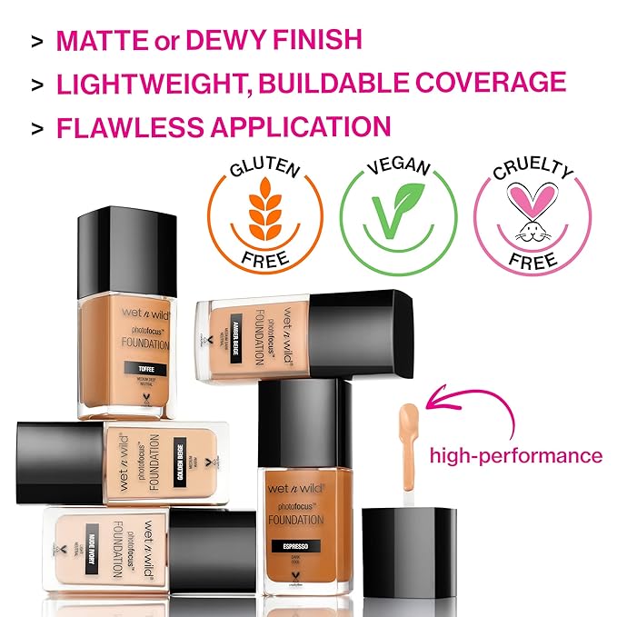 wet n wild Photo Focus Dewy Liquid Foundation Makeup, Soft Beige (Packaging May vary)-Velvo Beauty