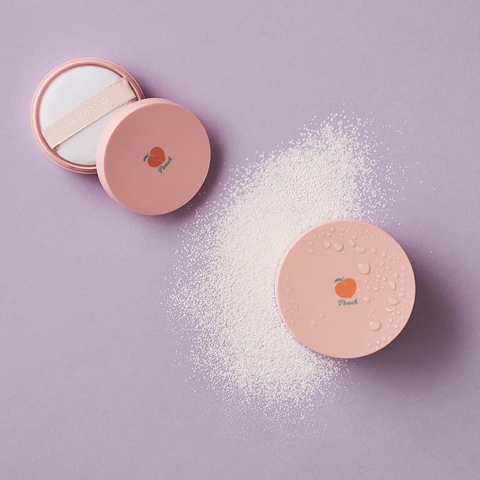 SKINFOOD Peach Cotton Multi Finish Powder 5g - Korean Peach Extract & Calamin Sebum Control Face Powder - Silky Setting Powder - Setting Powder for Oily Skin - Sweet Peach Scent for Soft Skin-Velvo Beauty