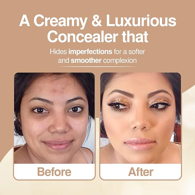Frankie Rose Cosmetics Our Lil’ Secret Concealer – Sweat-Proof & Matte Under Eye Concealer, Long Lasting Concealer Full Coverage For Fine Lines, Dark Circles & Hide Imperfections - Chai-Velvo Beauty