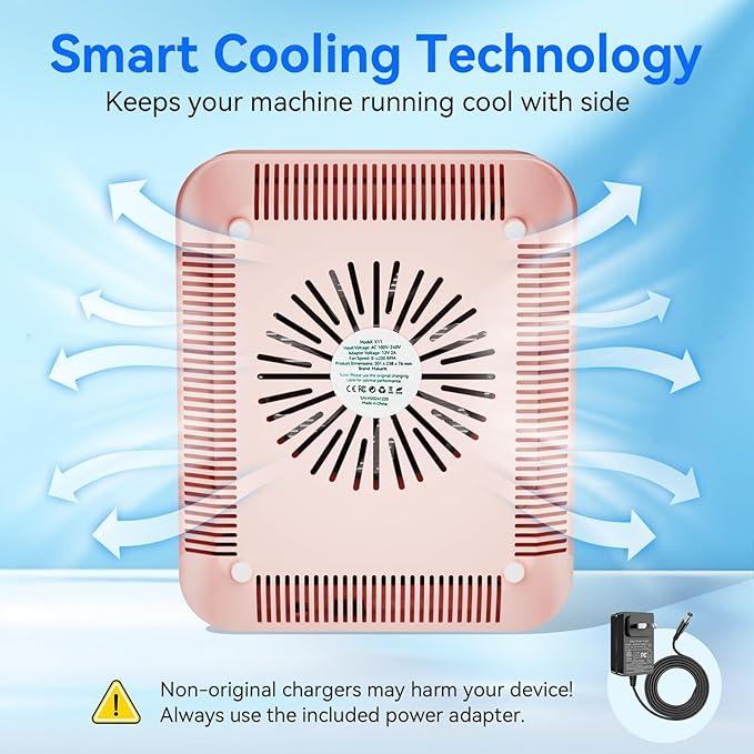 Makartt Nail Dust Collector - Professional Powerful Suction Larina Vacuum Fan Dust Cleaner with LED Display, Adjustable Speed, Reusable Filter for Acrylic Nails Polishing Manicure Salon Home Pink-Velvo Beauty