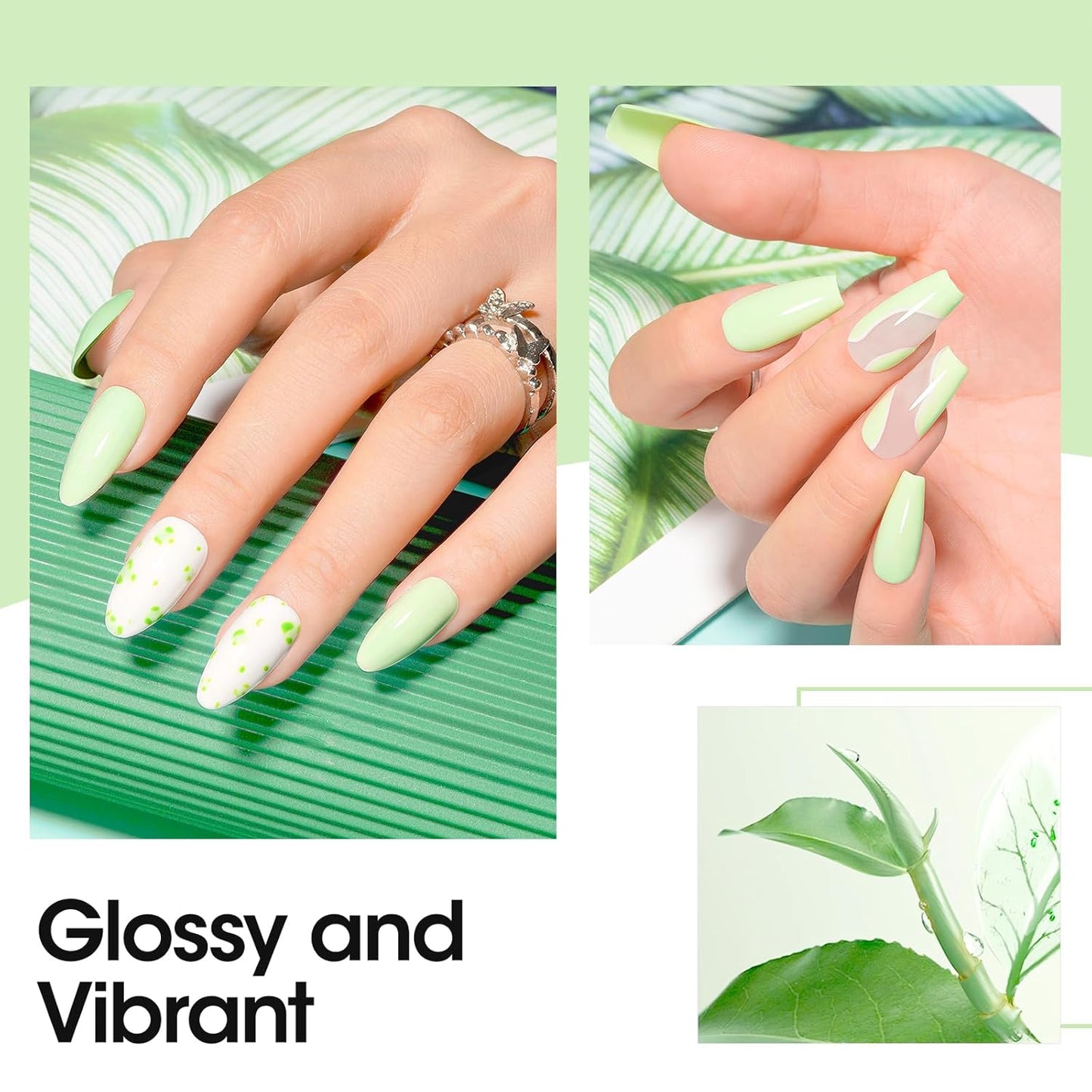 Gellen Green Gel Nail Polish, Mint Green Gel Polish Pastel Green Nail Polish Gel Light Green Soak Off U V LED Nail Lamp Gel Polish Home Salon Nail Art DIY Manicure Gift for Women Gilrs, 0.61 Fl Oz-Velvo Beauty
