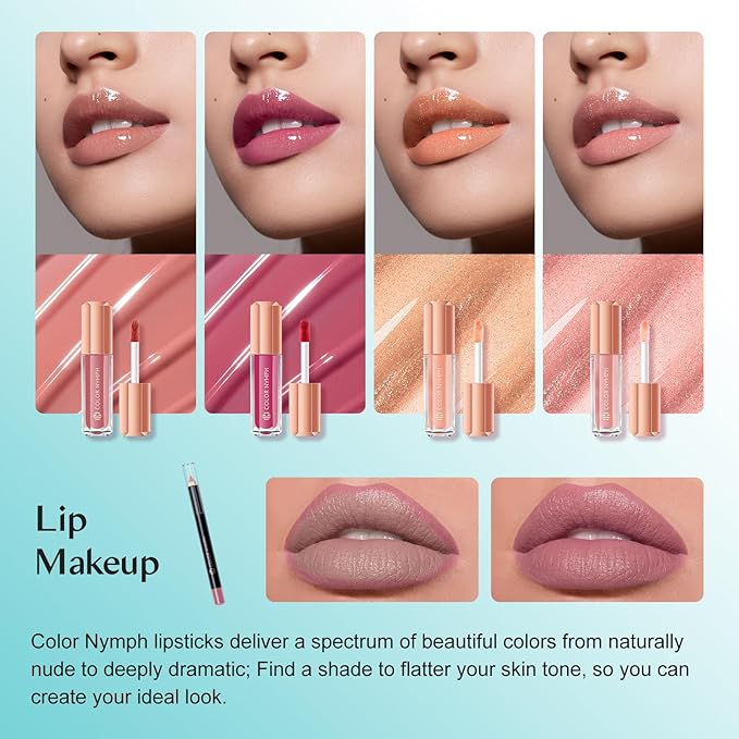 Color Nymph All In One Makeup Kit Comestics Gifts for Girls Teens, Travel Makeup Set 4 Trays Train Case for Beginner Includes Eyeshadow Highlighter Lipgloss Blush Concealer Brush Eyeliner Lipbalm-Velvo Beauty