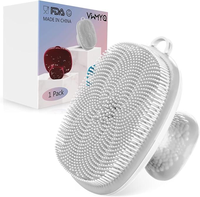 VWMYQ Silicone Face Scrubber for Men Facial Cleansing Brush Silicone Face Wash Brush Manual Waterproof Cleansing Skin Care Face Brushes for Cleansing and Exfoliating (White)-Velvo Beauty