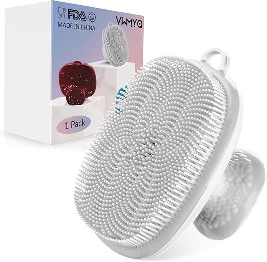 VWMYQ Silicone Face Scrubber for Men Facial Cleansing Brush Silicone Face Wash Brush Manual Waterproof Cleansing Skin Care Face Brushes for Cleansing and Exfoliating (White)-Velvo Beauty