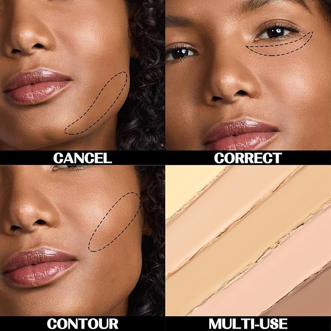 5 In 1 Multi-Use Correcting Concealer Palette,Waterproof Long Lasting Contour Palette,Professional Creamy Concealer Kit for Women,Easy to Create Full Coverage and Natural Finish.#4-Velvo Beauty