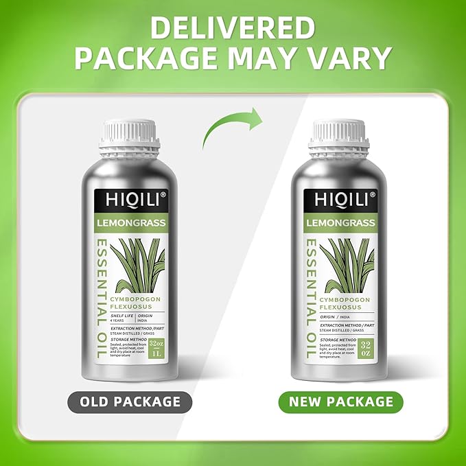 HIQILI 32 Fl Oz Lemongrass Essential Oil, 100% Pure Natural Undiluted Premium Oils-Velvo Beauty
