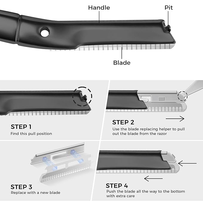ZOMCHI Dermaplaning Razor Refills, Set of 10 Replacement Blades, Wide Distance, Metal, Plastic Free, Eyebrow Razor Blades-Velvo Beauty