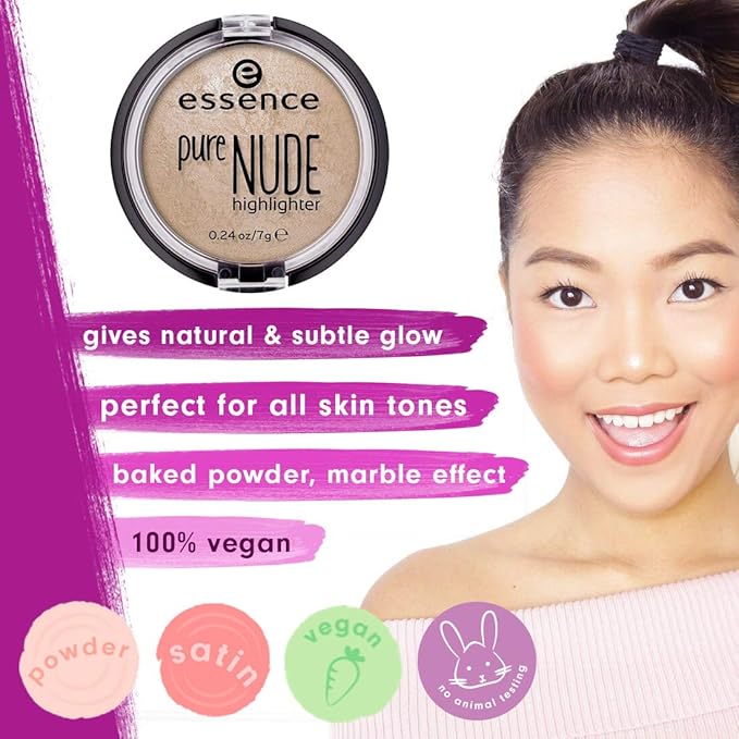 essence | Pure NUDE Highlighter, 10 Be My Highlight | Natural and Subtle Glow | Vegan & Cruelty Free | - Beige-Velvo Beauty